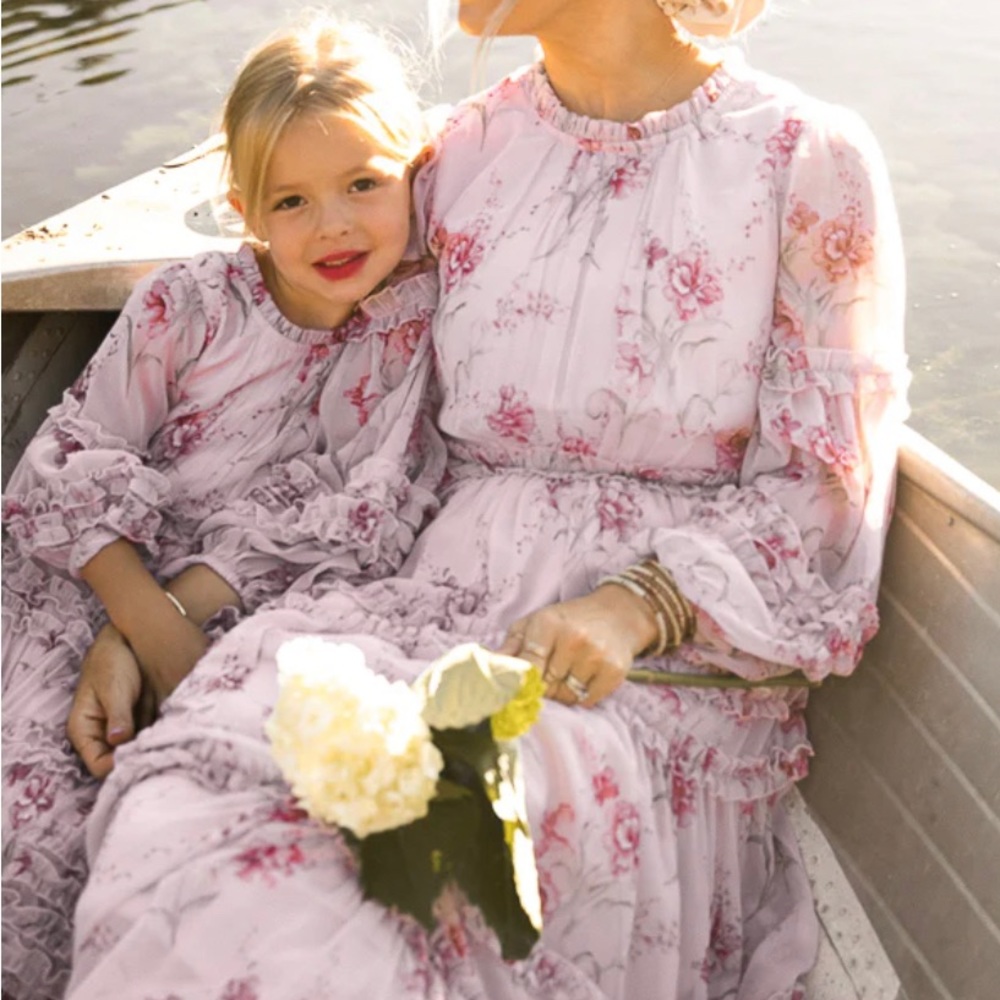 Ivy City Co. Geneva Dress in Mauve Floral for 4-5T